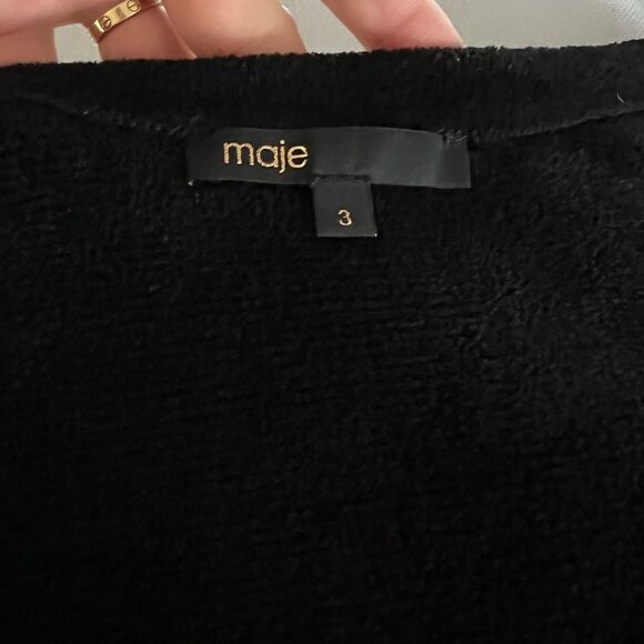 Maje Cardigan Geometric-Print Cardigan Black Large - Picture 2 of 15